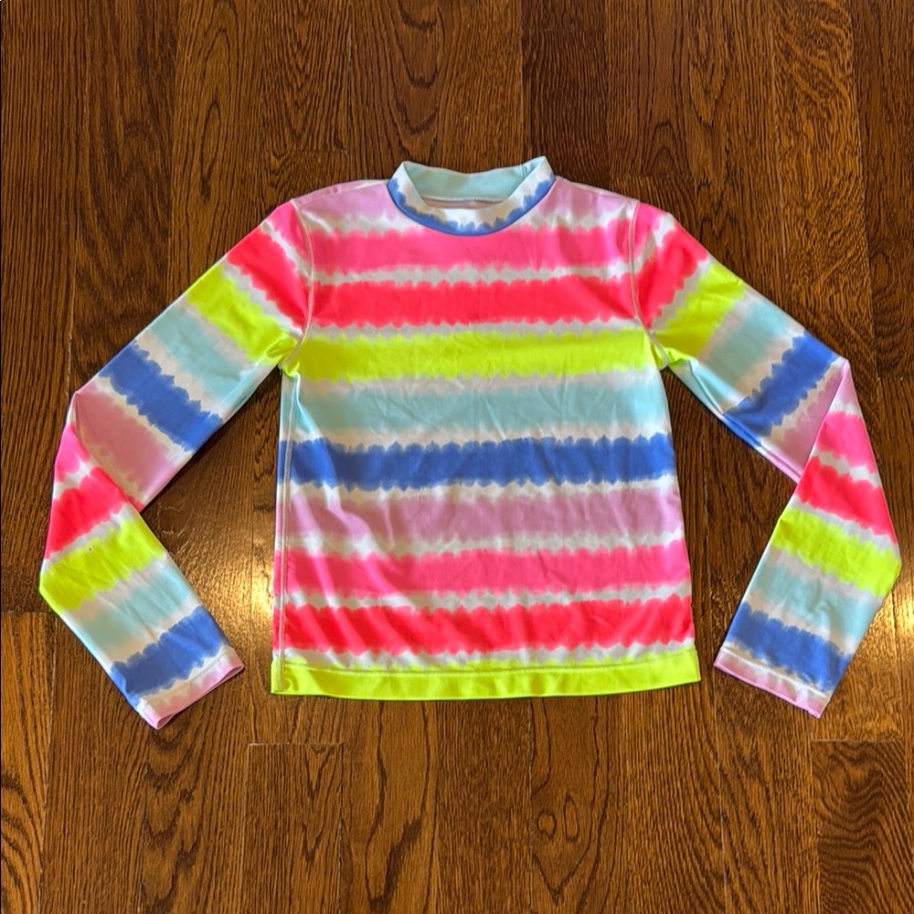 GAP Kids Tie-Dye Stripe Rainbow Neon Rashguard
